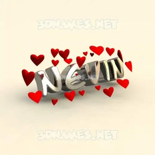 nevin in In Love style - 3D name wallpaper