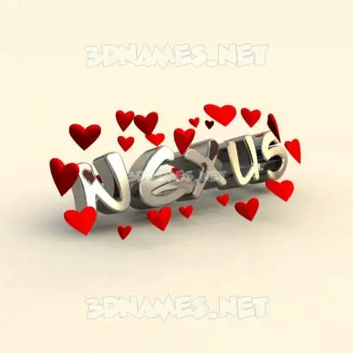 nexus in In Love style - 3D name wallpaper nexus in In Love style - 3D name wallpaper