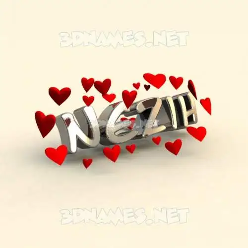 nezih in In Love style - 3D name wallpaper