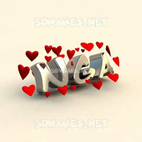 nga in In Love style - 3D name wallpaper nga in In Love style - 3D name wallpaper