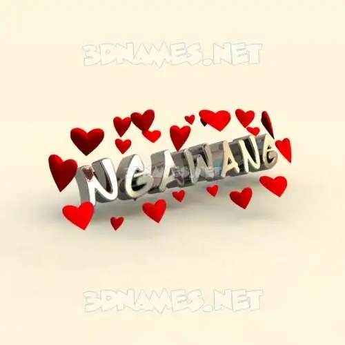 ngawang in In Love style - 3D name wallpaper