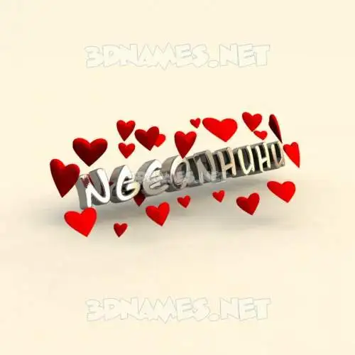 ngeonhuhu in In Love style - 3D name wallpaper