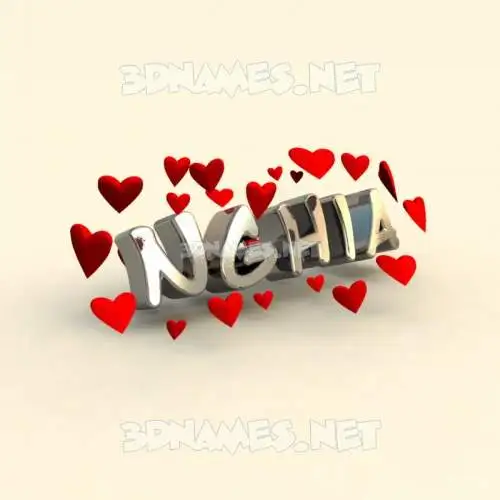 nghia in In Love style - 3D name wallpaper