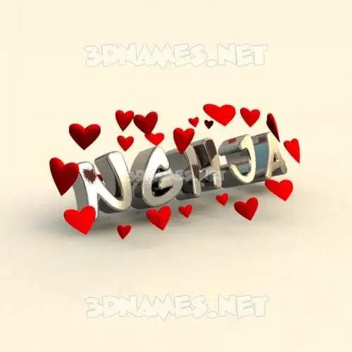 nghja in In Love style - 3D name wallpaper