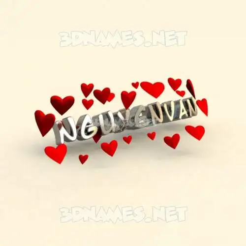 nguyenvan in In Love style - 3D name wallpaper