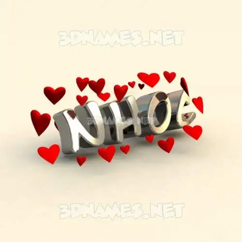 nhoc in In Love style - 3D name wallpaper