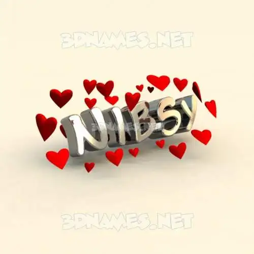nibsy in In Love style - 3D name wallpaper