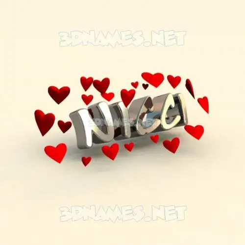 nicci in In Love style - 3D name wallpaper