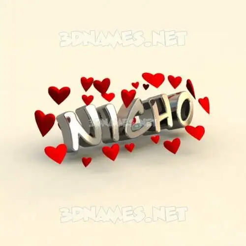 nicho in In Love style - 3D name wallpaper