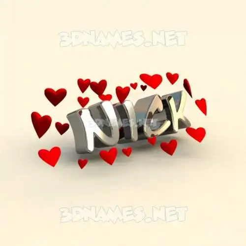 nick in In Love style - 3D name wallpaper nick in In Love style - 3D name wallpaper