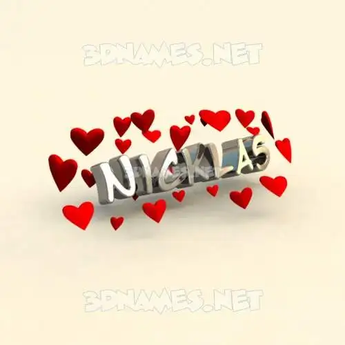nicklas in In Love style - 3D name wallpaper