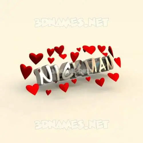 nickman in In Love style - 3D name wallpaper nickman in In Love style - 3D name wallpaper