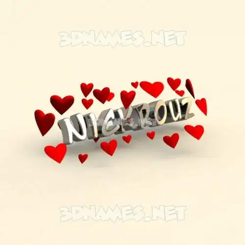 nickrouz in In Love style - 3D name wallpaper nickrouz in In Love style - 3D name wallpaper