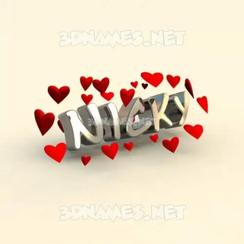 nicky in In Love style - 3D name wallpaper