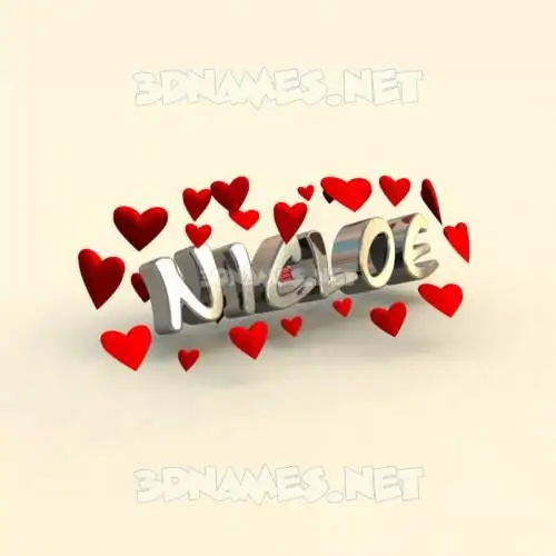 nicloe in In Love style - 3D name wallpaper