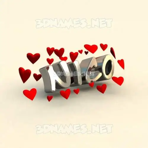 nico in In Love style - 3D name wallpaper nico in In Love style - 3D name wallpaper