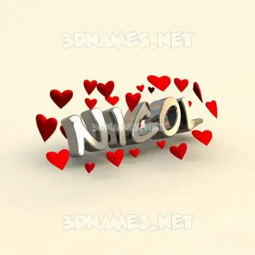 nicol in In Love style - 3D name wallpaper