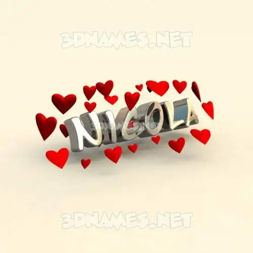 nicola in In Love style - 3D name wallpaper