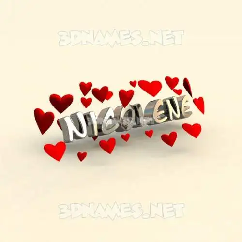 nicolene in In Love style - 3D name wallpaper