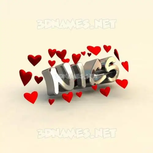 nics in In Love style - 3D name wallpaper nics in In Love style - 3D name wallpaper