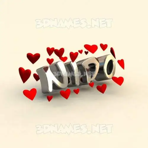 nido in In Love style - 3D name wallpaper