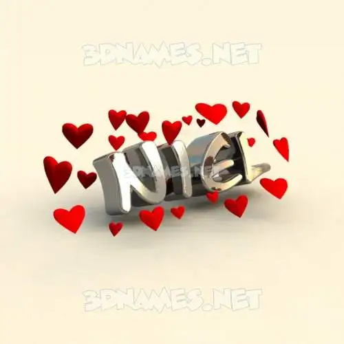 niel in In Love style - 3D name wallpaper
