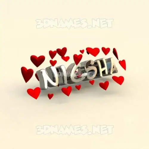 niesha in In Love style - 3D name wallpaper