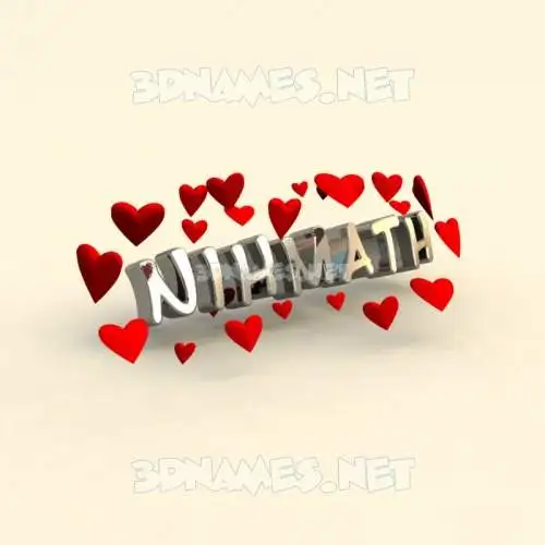 nihmath in In Love style - 3D name wallpaper