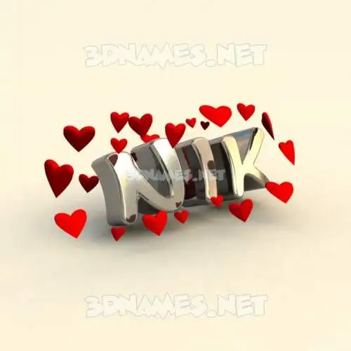 nik in In Love style - 3D name wallpaper nik in In Love style - 3D name wallpaper