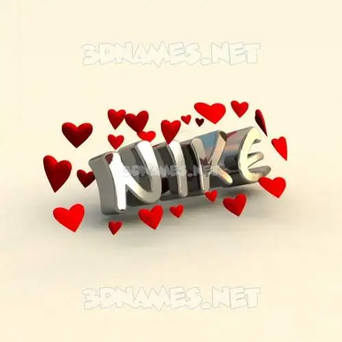 nike in In Love style - 3D name wallpaper