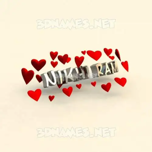 nikhi ram in In Love style - 3D name wallpaper nikhi ram in In Love style - 3D name wallpaper