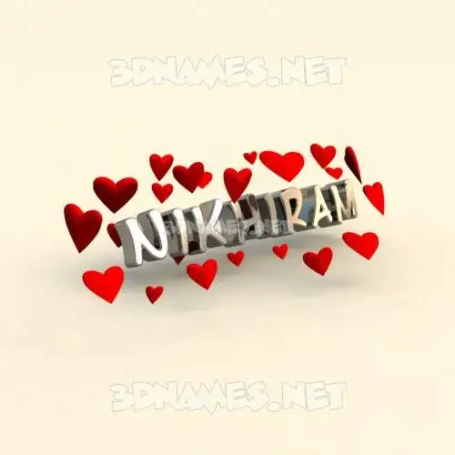 nikhiram in In Love style - 3D name wallpaper