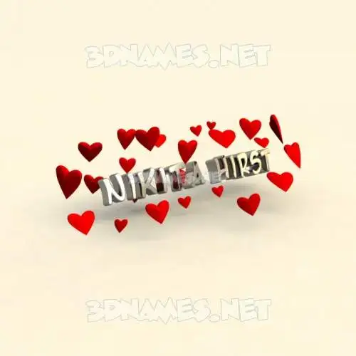 nikita hirst in In Love style - 3D name wallpaper