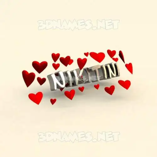 nikitini in In Love style - 3D name wallpaper
