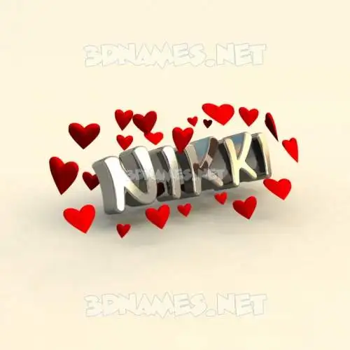 nikki in In Love style - 3D name wallpaper