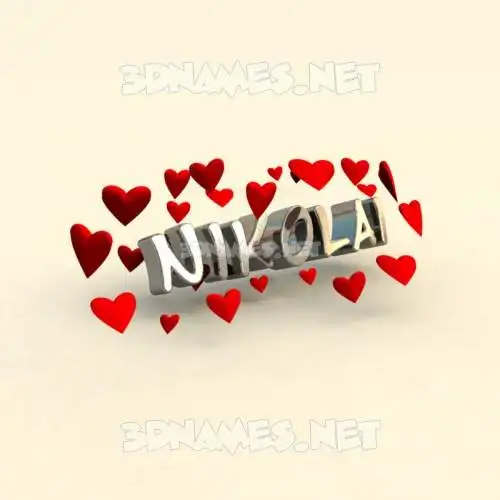 nikolai in In Love style - 3D name wallpaper