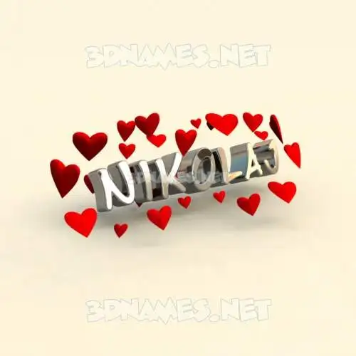 nikolaj in In Love style - 3D name wallpaper