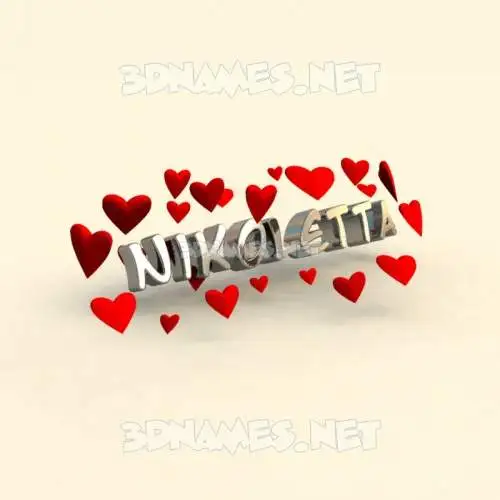 nikoletta in In Love style - 3D name wallpaper