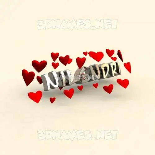 nilendri in In Love style - 3D name wallpaper