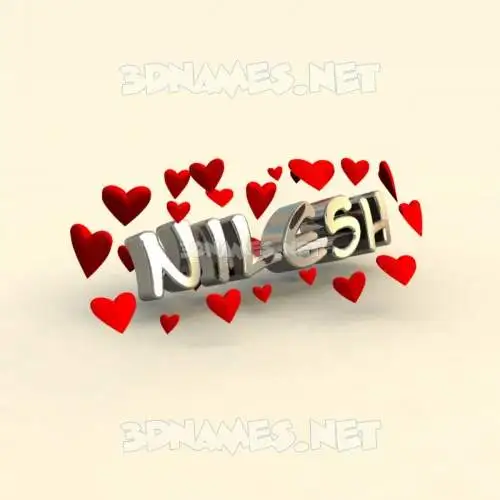 nilesh in In Love style - 3D name wallpaper