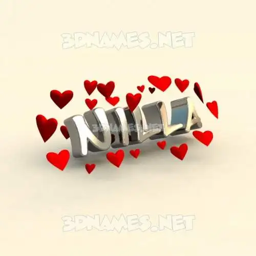 nilla in In Love style - 3D name wallpaper