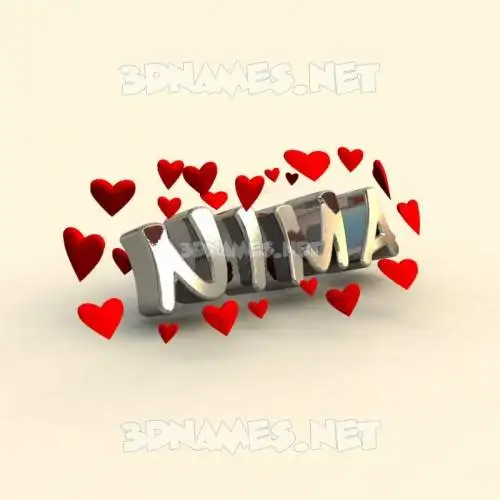 nima in In Love style - 3D name wallpaper