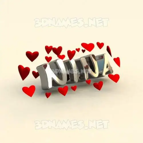 nina in In Love style - 3D name wallpaper