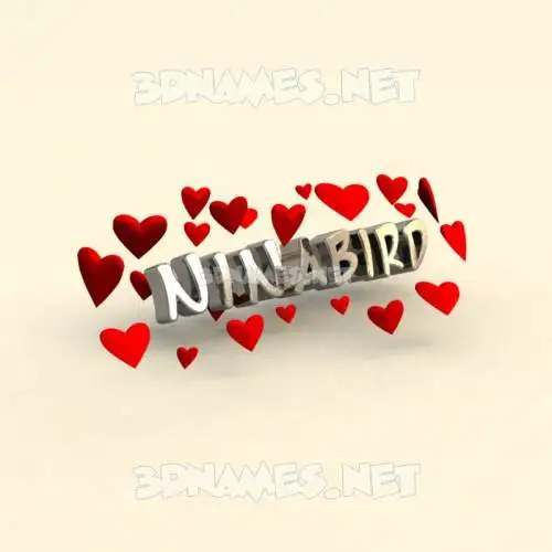 ninabird in In Love style - 3D name wallpaper