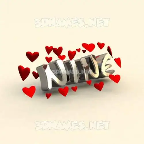 nine in In Love style - 3D name wallpaper
