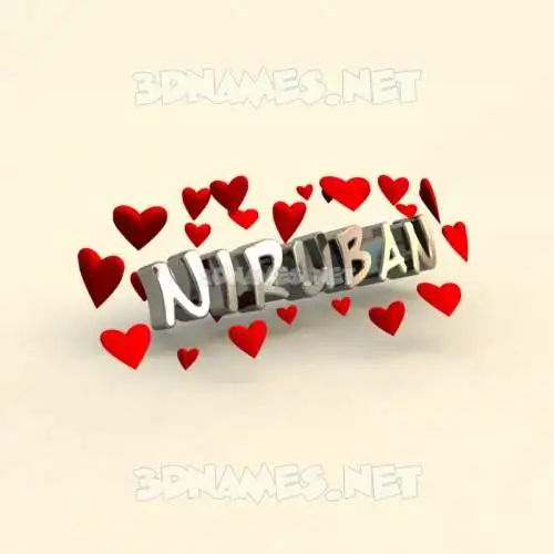 niruban in In Love style - 3D name wallpaper