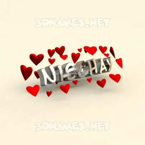 nischay in In Love style - 3D name wallpaper