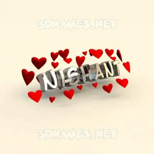 nishant in In Love style - 3D name wallpaper nishant in In Love style - 3D name wallpaper