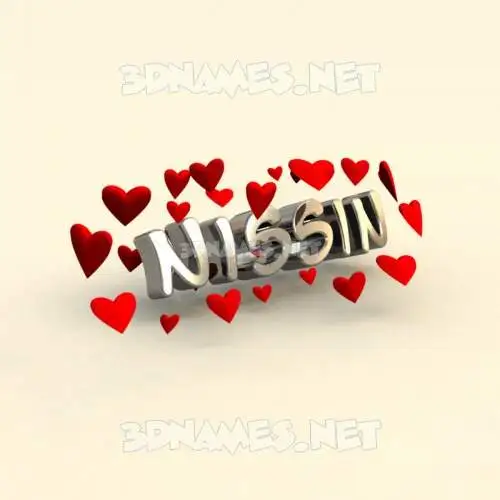 nissin in In Love style - 3D name wallpaper