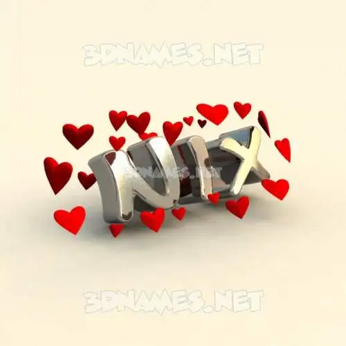 nix in In Love style - 3D name wallpaper nix in In Love style - 3D name wallpaper